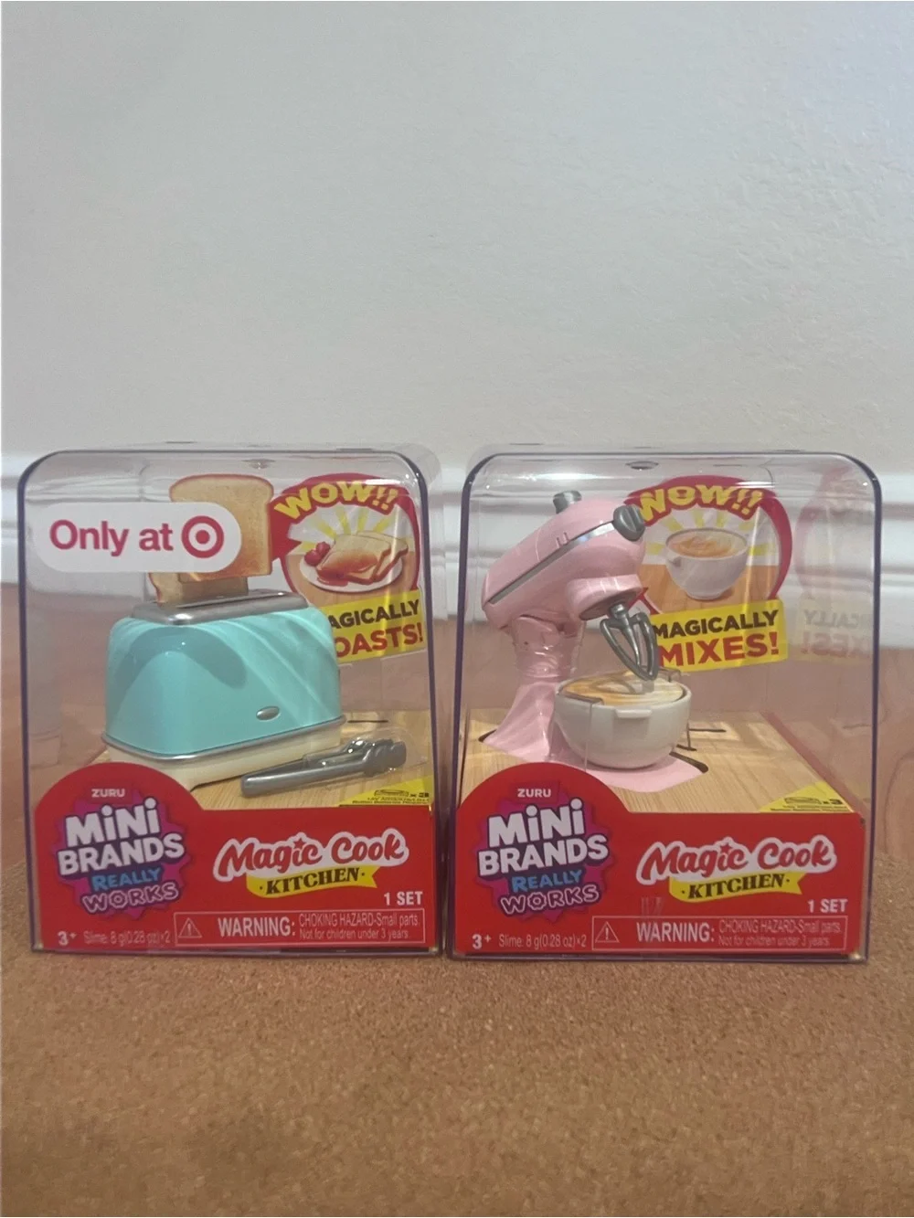 Mini Brands Magic Cook Kitchen Toy Set - Teal Toaster & Pink Mixer
